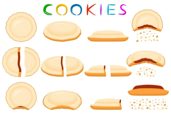 Ілюстрація на тему великого набору різного печива — стоковий вектор