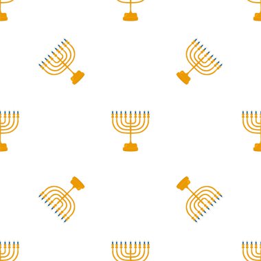 Tema büyük renkli desen menorah İllüstrasyon