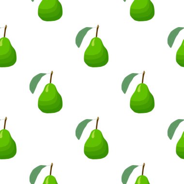 Tema üzerine resim büyük renkli dikişsiz armut, fok balığı için parlak meyve deseni. Güzel, pürüzsüz armuttan oluşan meyve deseni. Kusursuz armuttan basit renkli desenli meyve.