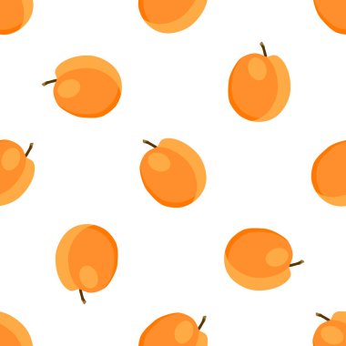Tema üzerine resim büyük renkli dikişsiz kayısı, fok balığı için parlak meyve deseni. Güzel, pürüzsüz, tekrar eden kayısıdan oluşan meyve deseni. Dikensiz kayısıdan basit renkli desenli meyve..