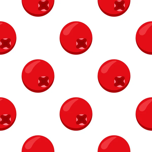 Thema Grote Gekleurde Naadloze Rode Cranberry Heldere Bes Patroon Voor — Stockvector