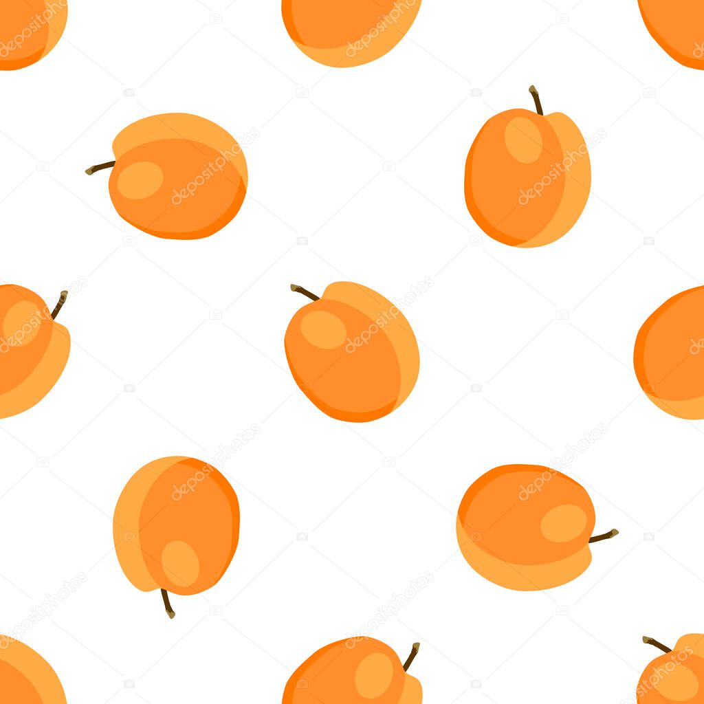 Illustration on theme big colored seamless apricot, bright fruit pattern for seal. Fruit pattern consisting of beautiful seamless repeat apricot. Simple colorful pattern fruit from seamless apricot.