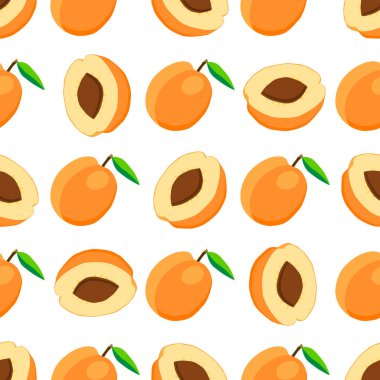 Tema üzerine resim büyük renkli dikişsiz kayısı, fok balığı için parlak meyve deseni. Güzel, pürüzsüz, tekrar eden kayısıdan oluşan meyve deseni. Dikensiz kayısıdan basit renkli desenli meyve..