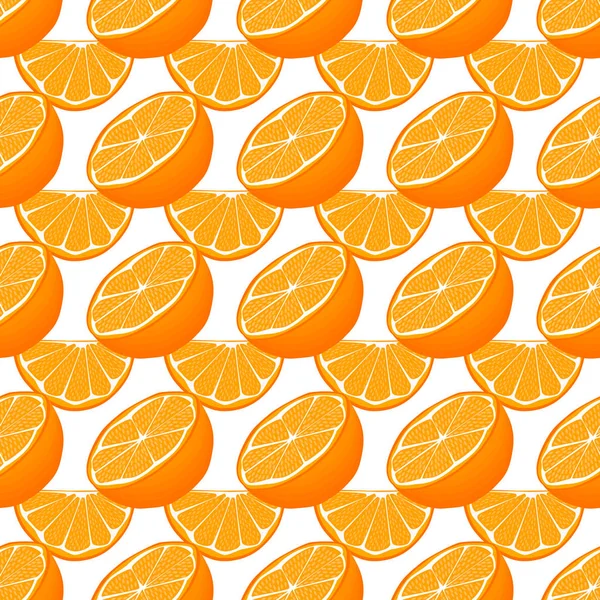 Ilustracja Temat Duże Kolorowe Bez Szwu Pomarańczowy Jasny Wzór Owoców — Wektor stockowy