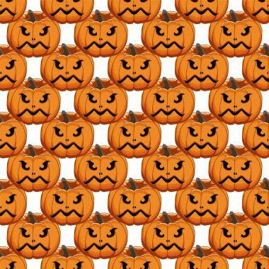 Büyük renkli Cadılar Bayramı temalı bir resim, dikişsiz turuncu balkabağı. Balkabağı koleksiyonu ve Cadılar Bayramı 'nda aksesuarlardan oluşan kusursuz bir desen. Kusursuz balkabağından nadir görülen Cadılar Bayramı.