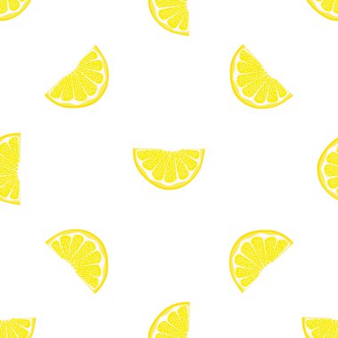 Illustration on theme big colored seamless yellow lemon, bright fruit pattern for seal. Fruit pattern consisting of beautiful seamless repeat lemon. Simple colorful pattern fruit from seamless lemon. clipart