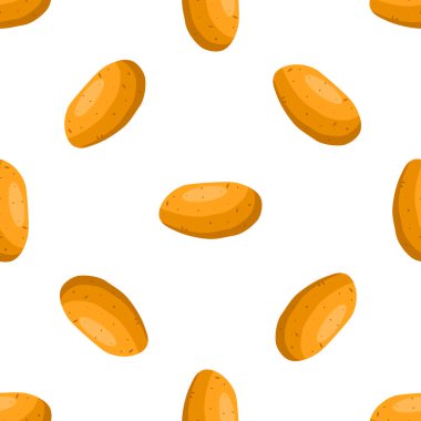 Parlak desenli kahverengi patates, fok balığı için sebze yarasası teması. Sebze deseni güzel patatesten, bir sürü yarasadan oluşuyor. Batat Black patates 'ten basit renkli sebze deseni..