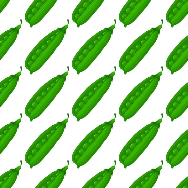 Illustration Sur Thème Des Pois Verts Motif Lumineux Gousse Légumes — Image vectorielle