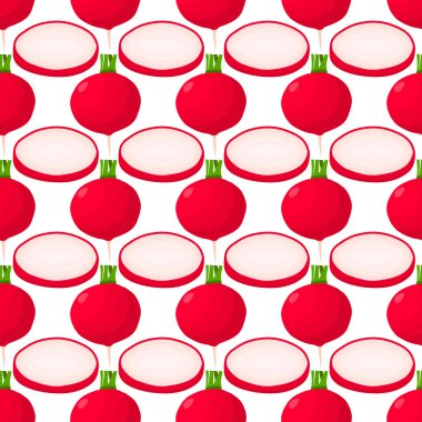 Parlak desenli kırmızı turp, fok için sebze kökü teması. Çok güzel kırmızı turptan oluşan sebze deseni, bir sürü kök. Kök kırmızı turptan basit renkli sebze deseni.