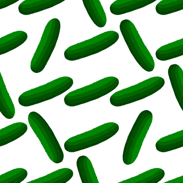 Illustration Theme Bright Pattern Green Cucumber Vegetable Plant Seal Vegetable — Stock Vector