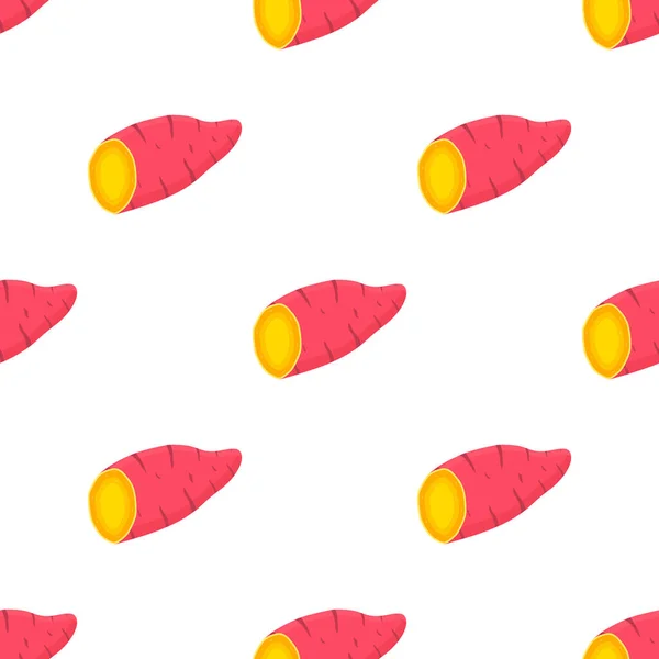 图片说明 色彩艳丽的红薯 植物油封印主题 蔬菜花纹由美丽的甘薯 许多山药组成 从山药甘薯中提取出的简单多彩的蔬菜图案 — 图库矢量图片