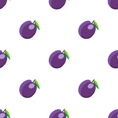 Tema üzerine resim büyük, renksiz mor erik, fok balığı için parlak meyve deseni. Güzel, pürüzsüz tekrar eden eriklerden oluşan meyve deseni. Pürüzsüz eriğin basit renkli desenli meyvesi.