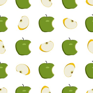 Tema üzerine resim büyük renkli dikişsiz elma, fok balığı için parlak meyve deseni. Güzel, pürüzsüz tekrar eden elmadan oluşan meyve deseni. Kusursuz güzellik elmasından basit renkli desenli meyve.