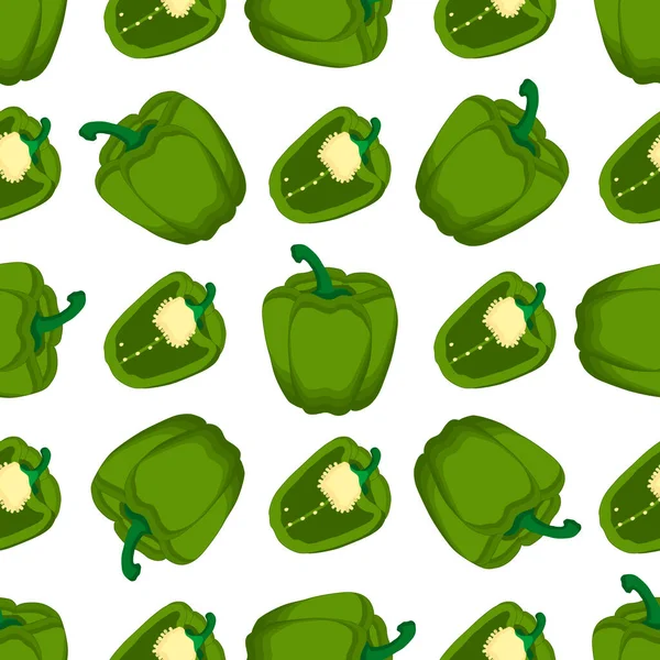 Illustration Theme Bright Pattern Bell Pepper Vegetable Capsicum Seal Vegetable — Stock Vector