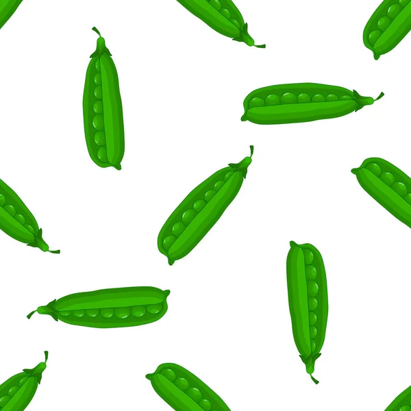 Εικονογράφηση Για Θέμα Της Φωτεινό Μοτίβο Πράσινα Μπιζέλια Λοβό Λαχανικών — Διανυσματικό Αρχείο