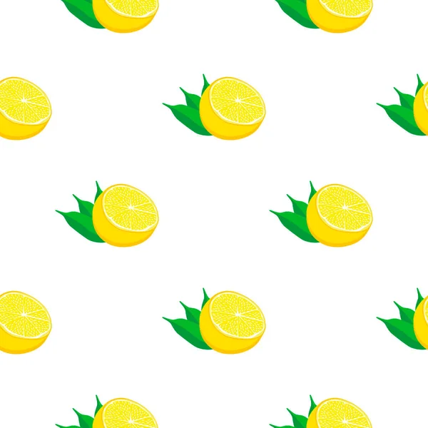 Illustration Sur Thème Grand Citron Jaune Sans Couture Couleur Motif — Image vectorielle