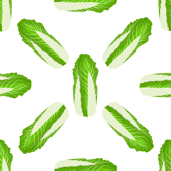 Repolho Chinês Teste Padrão Ilustração Salada Vegetal Para Selo Padrão — Vetor de Stock