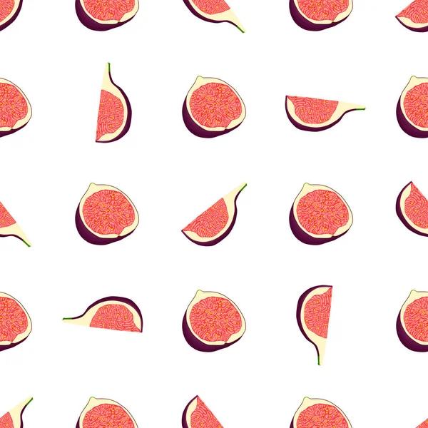 Ilustração Tema Grande Figo Roxo Sem Costura Colorido Padrão Fruta — Vetor de Stock