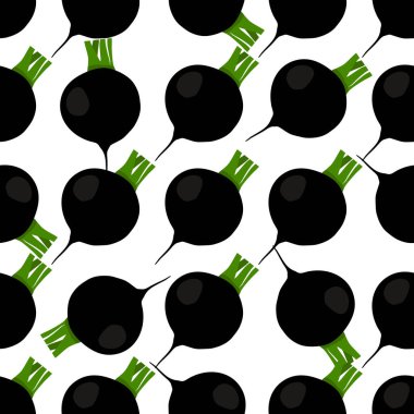 Tema parlak desenli siyah turp, fok için sebze kökü. Çok güzel siyah turptan oluşan sebze deseni, bir sürü kök. Kök siyah turptan basit renkli sebze deseni.