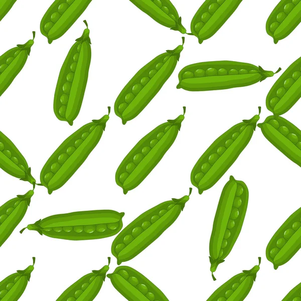 Иллюстрация Тему Яркого Рисунка Зеленый Горошек Овощной Стручок Тюленей Овощной — стоковый вектор