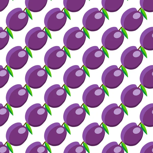 Tema üzerine resim büyük, renksiz mor erik, fok balığı için parlak meyve deseni. Güzel, pürüzsüz tekrar eden eriklerden oluşan meyve deseni. Pürüzsüz eriğin basit renkli desenli meyvesi.