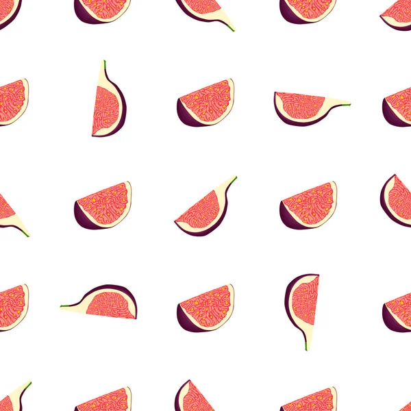 Ilustração Tema Grande Figo Roxo Sem Costura Colorido Padrão Fruta — Vetor de Stock