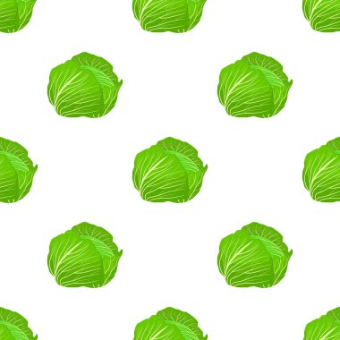 Parlak desenli lahana ve fok için sebze salatası temalı bir resim. Sebze deseni güzel lahana ve bir sürü marul içeriyor. Lahanadan basit renkli sebze deseni..