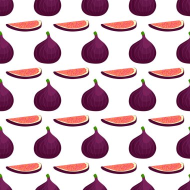Tema üzerine resim büyük, renksiz mor incir, fok balığı için parlak meyve deseni. Güzel, pürüzsüz, tekrar eden incirden oluşan meyve deseni. Kusursuz mor incirden basit renkli desenli meyveler..