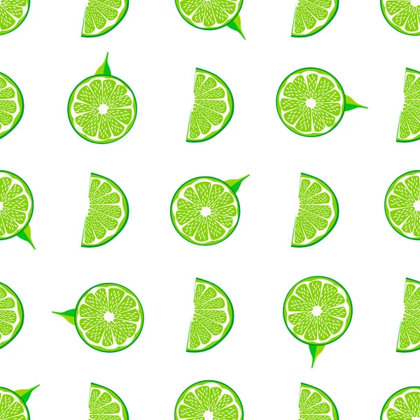 Illustration Theme Big Colored Seamless Green Lime Bright Fruit Pattern — Stock Vector