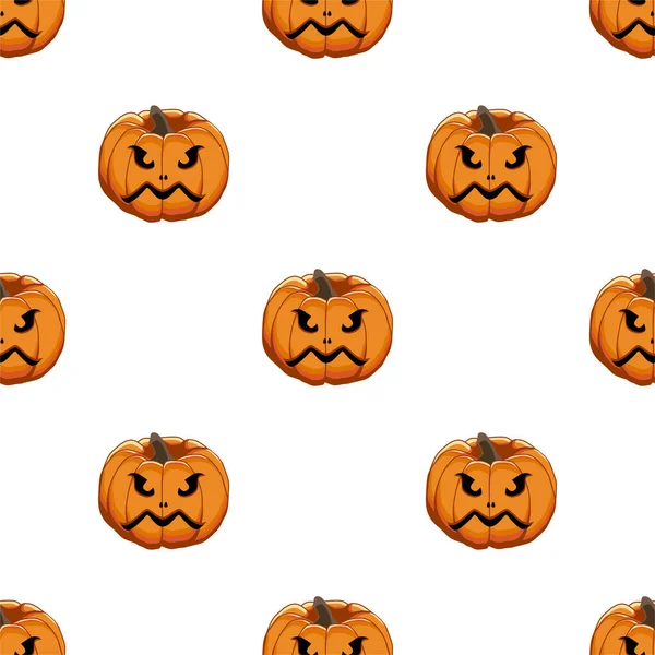 Illustration Tema Stora Färgade Mönster Halloween Sömlös Orange Pumpa Sömlöst — Stock vektor