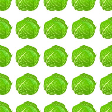 Parlak desenli lahana ve fok için sebze salatası temalı bir resim. Sebze deseni güzel lahana ve bir sürü marul içeriyor. Lahanadan basit renkli sebze deseni..