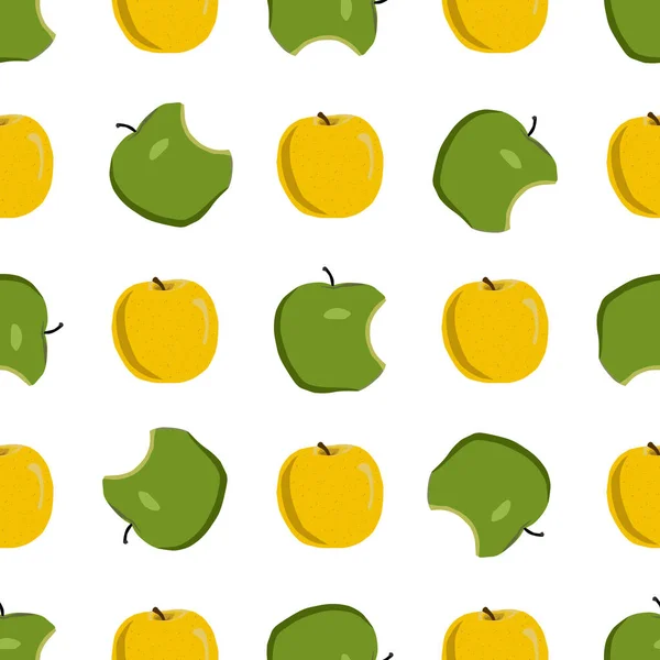 Ilustração Sobre Tema Grande Maçã Sem Costura Colorida Padrão Fruta — Vetor de Stock