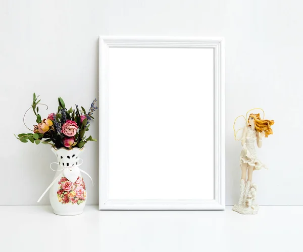 A4 A3 A2 Vertical White Frame Mockup, White Background