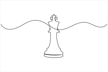 Şövalye satrancı, izole edilmiş ana hat ikonunun sürekli çizimi