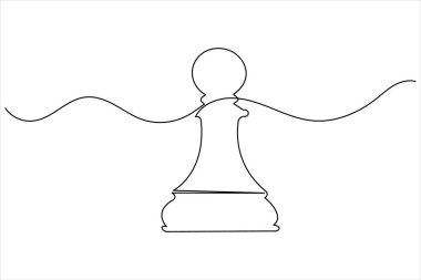 Şövalye satrancı, izole edilmiş ana hat ikonunun sürekli çizimi