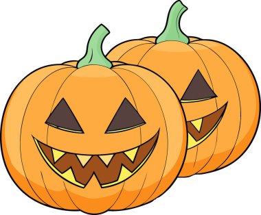 Yapay zekanın yarattığı şeffaf arka planda izole edilmiş Cadılar Bayramı balkabakları. Vektör simgesi