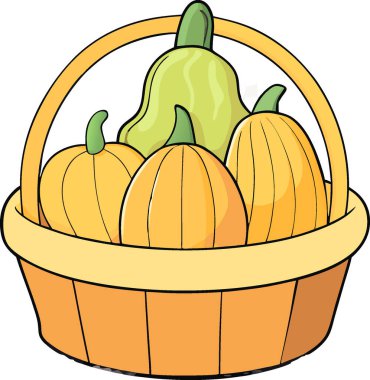 Şeffaf bir arka planda yapay zekanın oluşturduğu bir sepet Squash Realistik. Vektör simgesi