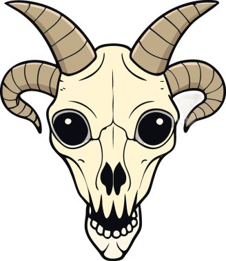 Keçi kafatası şeffaf arka planda izole edilmiş satanik sembol kafatası süslemesi yapay zeka. Vektör simgesi
