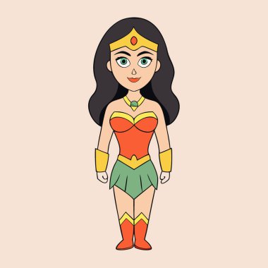 Göz kamaştırıcı muhteşem Amazon kadın ana toprak tanrıçası ana dünya karakteri. Yapay zeka üretildi. Vektör simgesi