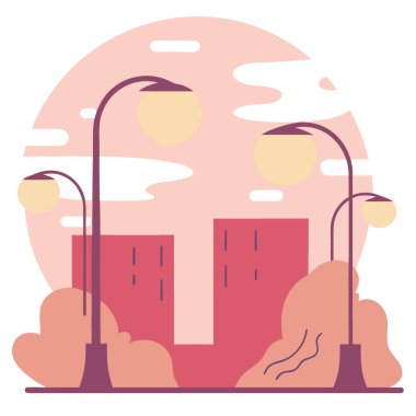 Gece karanlık, kasvetli şehir caddesi. Suç geçmişi. Karanlık sisli, parlayan terk edilmiş bir şehir. Yapay zeka üretildi. Vektör simgesi