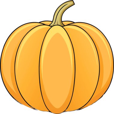 Kavisli turuncu bir balkabağı. Şeffaf arkaplanda izole edilmiş. Pürüzsüzce sergiliyor. Yapay zeka üretildi. Vektör simgesi