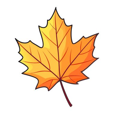 Çok güzel. parlak renkli doğal sonbahar kuru kıvrımlı akçaağaç yaprağı sarıda. Turuncu. Kırmızı tonlar açık. Yapay zeka üretildi. Vektör simgesi