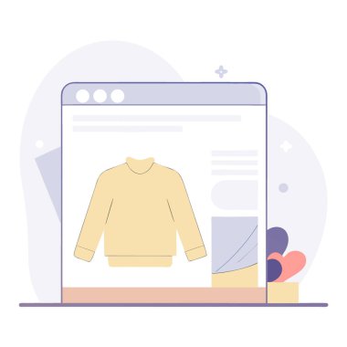 Bej bir kazak giyiyor. Sıradan gömleğin modeli. Boş normal uzun kol şablonu ön görünüm yapay zeka oluşturuldu. Vektör simgesi