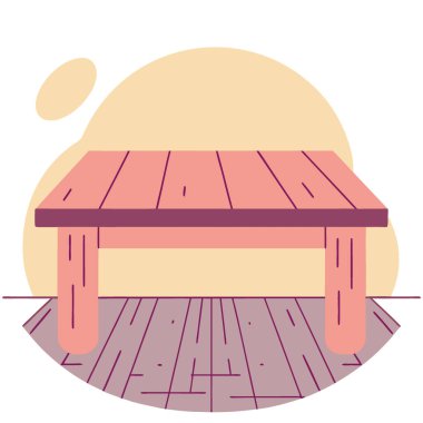 Ahşap zemin üzerinde, içi boş ahşap masa ve koyu grunge duvar arkaplanı. Ürün için. Yapay zeka üretildi. Vektör simgesi