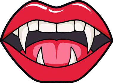 Şeffaf bir geçmişi olan vampir ağzı çizimleri. Cadılar Bayramı temalı tasarımlar için ideal. Yapay zeka üretildi. Vektör simgesi