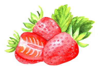 suluboya ile boyalı çilek