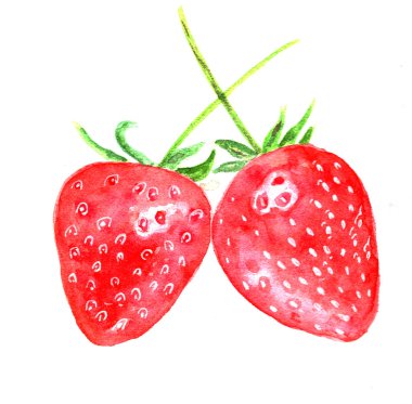 suluboya ile boyalı çilek