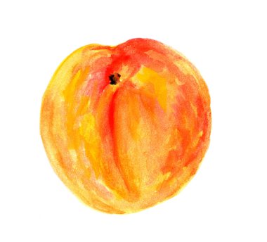 suluboya boyalı şeftali