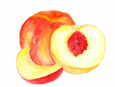 suluboya boyalı şeftali