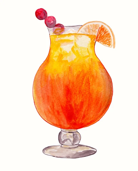 Watercolor Drawing Cold Drinks — Stock Photo, Image